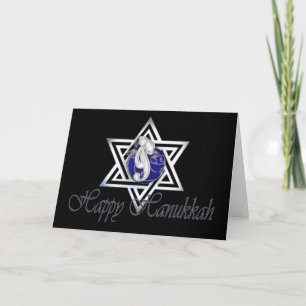 Happy Hanukkah Decorated Star of David Card