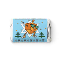 Happy Hanukkah Dreidel Blue White
