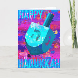 Happy Hanukkah Dreidel Holiday Card