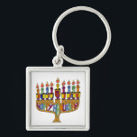 Happy Hanukkah Dreidels Menorah Key Ring<br><div class="desc">You are viewing The Lee Hiller Design Collection. Apparel,  Gifts & Collectibles Lee Hiller Photography or Digital Art Collection. You can view her Nature photography at http://HikeOurPlanet.com/ and follow her hiking blog within Hot Springs National Park.</div>
