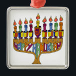 Happy Hanukkah Dreidels Menorah Metal Tree Decoration<br><div class="desc">You are viewing The Lee Hiller Design Collection. Apparel,  Gifts & Collectibles Lee Hiller Photography or Digital Art Collection. You can view her Nature photography at http://HikeOurPlanet.com/ and follow her hiking blog within Hot Springs National Park.</div>