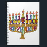 Happy Hanukkah Dreidels Menorah Notebook<br><div class="desc">You are viewing The Lee Hiller Design Collection. Apparel,  Gifts & Collectibles Lee Hiller Photography or Digital Art Collection. You can view her Nature photography at http://HikeOurPlanet.com/ and follow her hiking blog within Hot Springs National Park.</div>