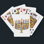 Happy Hanukkah Dreidels Menorah Playing Cards<br><div class="desc">You are viewing The Lee Hiller Design Collection. Apparel,  Gifts & Collectibles Lee Hiller Photography or Digital Art Collection. You can view her Nature photography at http://HikeOurPlanet.com/ and follow her hiking blog within Hot Springs National Park.</div>