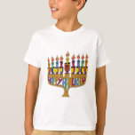 Happy Hanukkah Dreidels Menorah T-Shirt<br><div class="desc">You are viewing The Lee Hiller Design Collection. Apparel,  Gifts & Collectibles Lee Hiller Photography or Digital Art Collection. You can view her Nature photography at http://HikeOurPlanet.com/ and follow her hiking blog within Hot Springs National Park.</div>