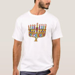 Happy Hanukkah Dreidels Menorah T-Shirt<br><div class="desc">You are viewing The Lee Hiller Design Collection. Apparel,  Gifts & Collectibles Lee Hiller Photography or Digital Art Collection. You can view her Nature photography at http://HikeOurPlanet.com/ and follow her hiking blog within Hot Springs National Park.</div>