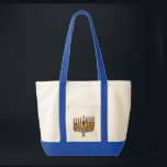 Happy Hanukkah Dreidels Menorah Tote Bag<br><div class="desc">You are viewing The Lee Hiller Design Collection. Apparel,  Gifts & Collectibles Lee Hiller Photography or Digital Art Collection. You can view her Nature photography at http://HikeOurPlanet.com/ and follow her hiking blog within Hot Springs National Park.</div>