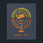 Happy Hanukkah Eight Nights of Celebration Fleece Blanket<br><div class="desc">Happy Hanukkah eight nights of celebration design you can personalise</div>