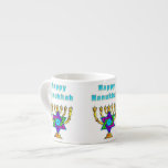 Happy Hanukkah Espresso Cup<br><div class="desc">Personalised gifts that say "Happy Hanukkah" feature Jewish Star and candles ready to light each special night.  Happy holidays and have a wonderful New Year!</div>