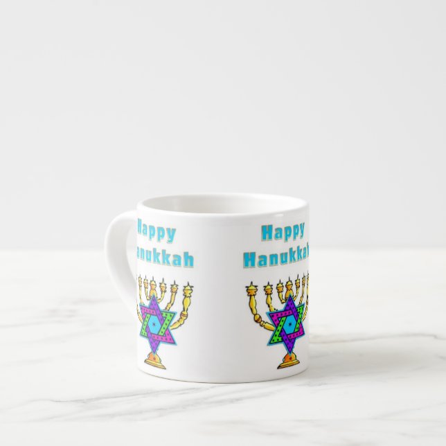 Happy Hanukkah Espresso Cup (Front Left)