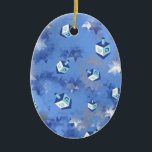 Happy Hanukkah Falling Star and Dreidels Ceramic Tree Decoration<br><div class="desc">You are viewing The Lee Hiller Design Collection. Apparel,  Gifts & Collectibles Lee Hiller Photography or Digital Art Collection. You can view her Nature photography at http://HikeOurPlanet.com/ and follow her hiking blog within Hot Springs National Park.</div>