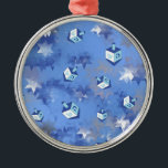 Happy Hanukkah Falling Star and Dreidels Metal Tree Decoration<br><div class="desc">You are viewing The Lee Hiller Design Collection. Apparel,  Gifts & Collectibles Lee Hiller Photography or Digital Art Collection. You can view her Nature photography at http://HikeOurPlanet.com/ and follow her hiking blog within Hot Springs National Park.</div>