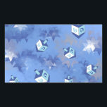 Happy Hanukkah Falling Star and Dreidels Rectangular Sticker<br><div class="desc">You are viewing The Lee Hiller Design Collection. Apparel,  Gifts & Collectibles Lee Hiller Photography or Digital Art Collection. You can view her Nature photography at http://HikeOurPlanet.com/ and follow her hiking blog within Hot Springs National Park.</div>