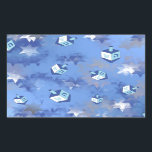 Happy Hanukkah Falling Star and Dreidels Rectangular Sticker<br><div class="desc">You are viewing The Lee Hiller Design Collection. Apparel,  Gifts & Collectibles Lee Hiller Photography or Digital Art Collection. You can view her Nature photography at http://HikeOurPlanet.com/ and follow her hiking blog within Hot Springs National Park.</div>