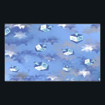 Happy Hanukkah Falling Stars and Dreidels Rectangular Sticker<br><div class="desc">You are viewing The Lee Hiller Design Collection. Apparel,  Gifts & Collectibles Lee Hiller Photography or Digital Art Collection. You can view her Nature photography at http://HikeOurPlanet.com/ and follow her hiking blog within Hot Springs National Park.</div>
