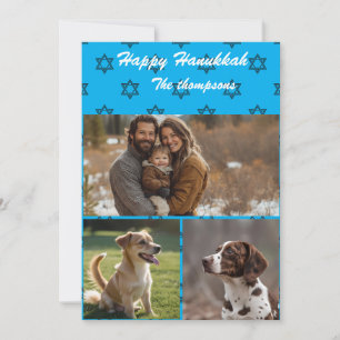 Happy hanukkah family card photo personalise