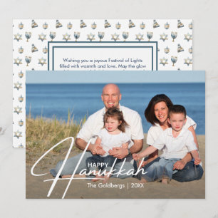 Happy Hanukkah Family Photo Hanukkah card