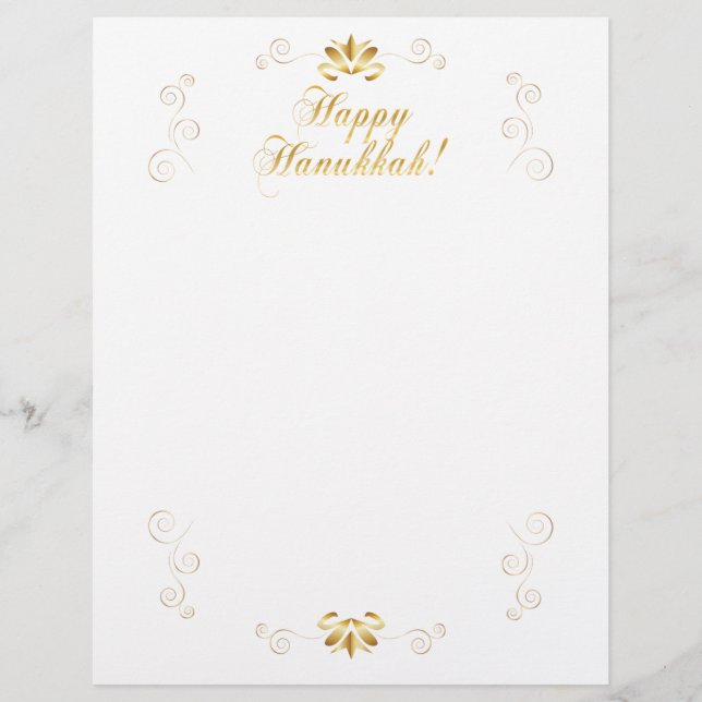Happy Hanukkah Festival festive decoration Custom Letterhead (Front)
