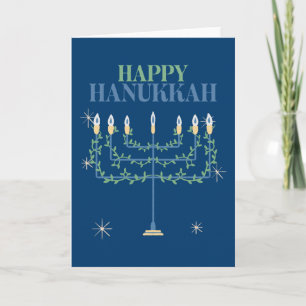 Happy Hanukkah Festival of Light Menorah Holiday Card