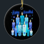 Happy Hanukkah Festival Of Light Star Of David Ceramic Tree Decoration<br><div class="desc">Happy Hanukkah Festival Of Light Star Of David</div>