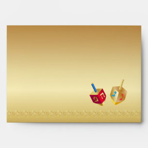 Happy Hanukkah Festival of Lights Gold Envelope