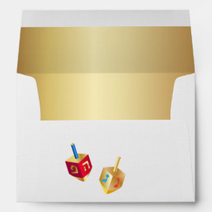 Happy Hanukkah Festival of Lights Gold Envelope
