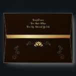Happy Hanukkah Festival of Lights Gold Luxury<br><div class="desc">Gold & Black Luxury Envelope Happy Hanukkah Festival of Lights. Beautiful Jewish Holiday Envelope for Greeting Card. Jewish Holiday Hanukkah Bokeh lights background with traditional Chanukah symbols - wooden dreidels (spinning top), doughnuts, menorah, candles, star of David and glowing lights wallpaper pattern. Hanukkah Festival Decoration. Jerusalem, Israel. Invitations & Stationery,...</div>