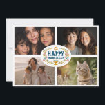 HAPPY HANUKKAH Floral Wreath Menorah Custom Photos Holiday Card<br><div class="desc">Hand drawn florals by me for you. Click "personalise" to edit and add your own text to the back and photos to the front of the card or change the font or colours. Everything is customisable. Be sure to add photos under the artwork to keep the design. For more designs...</div>