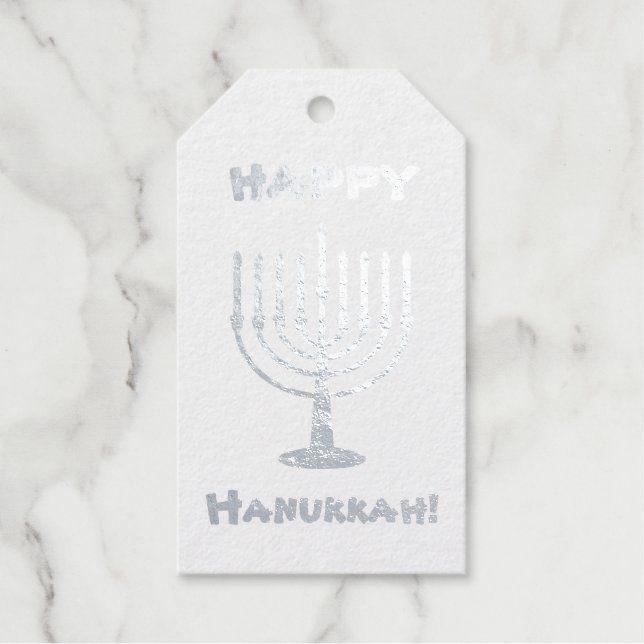 Happy Hanukkah Foil Gift Tags (Front)