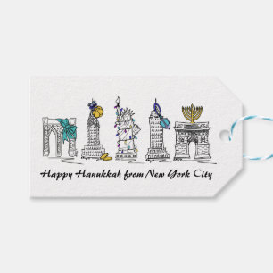 Happy Hanukkah from New York City Jewish Holiday Gift Tags