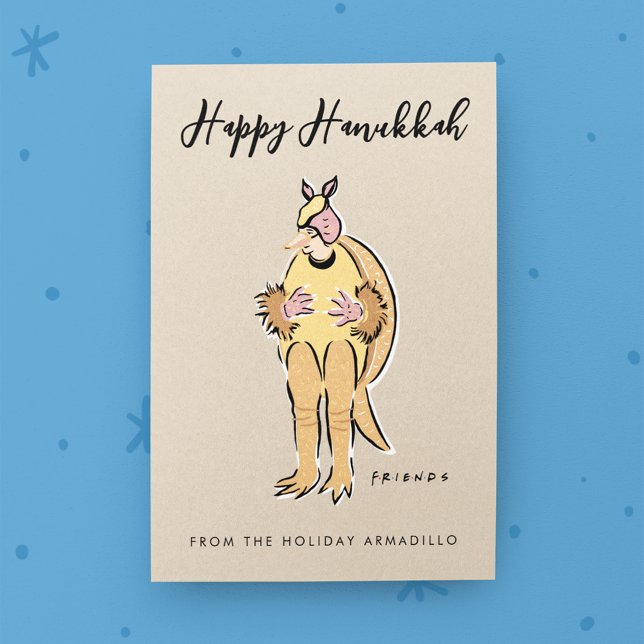 Happy Hanukkah from the Holiday Armadillo Postcard (Postcard on table)