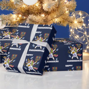 Happy Hanukkah ,funny  dabbing  unicorn Wrapping Paper