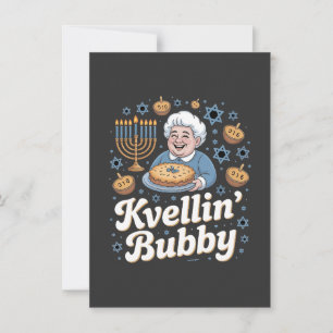Happy Hanukkah Funny Jewish Holiday Kvellin Bubby Invitation