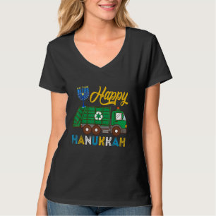 Happy Hanukkah Garbage Truck Carrying Jewish Menor T-Shirt