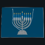 Happy Hanukkah Glitter Large Gift Bag<br><div class="desc">Hanukkah 2022 will begin in the evening of Sunday 18 December and ends in the evening of Monday 26 December</div>
