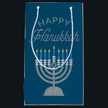 Happy Hanukkah Glitter Small Gift Bag<br><div class="desc">Hanukkah 2022 will begin in the evening of Sunday 18 December and ends in the evening of Monday 26 December</div>