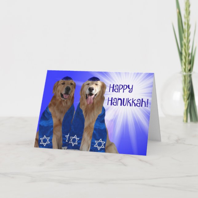 Happy Hanukkah Glow Holiday Card (Front)