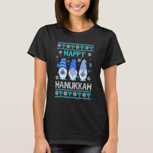 Happy Hanukkah Gnome Gnomies Menorah Pajama Ugly 7 T-Shirt