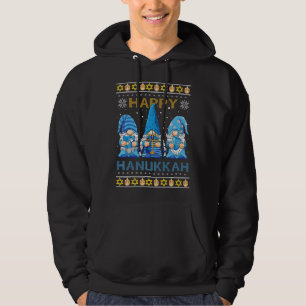 Happy Hanukkah Gnome Gnomies Menorah Pajama Ugly S Hoodie