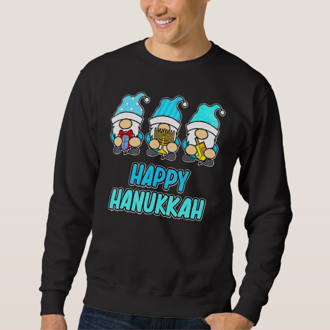 Happy Hanukkah Gnomes Jewish Jew Family Men Women  Sweatshirt (Front)