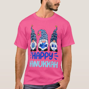 Happy Hanukkah Gnomes Jewish Menorah Chrismukkah P T-Shirt