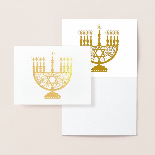 HAPPY HANUKKAH Gold Foil Card (Display)