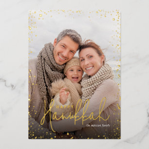 Happy Hanukkah   Gold Glitz Photo Overlay