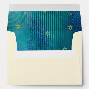 Happy Hanukkah. Gold Menorah Custom Envelope
