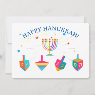 Happy Hanukkah Gold Menorah Jewish Holiday