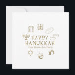 Happy Hanukkah gold white custom family name card<br><div class="desc">Happy Hanukkah,  customise family name greeting card.
Happy Hanukkah,  Happy Chanukah,  Hanukkah Sameach!,  Chag Sameach!,  Chag Urim Sameach!
faux gold and white</div>