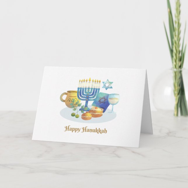 Happy Hanukkah Greeting Photo Card (Front)