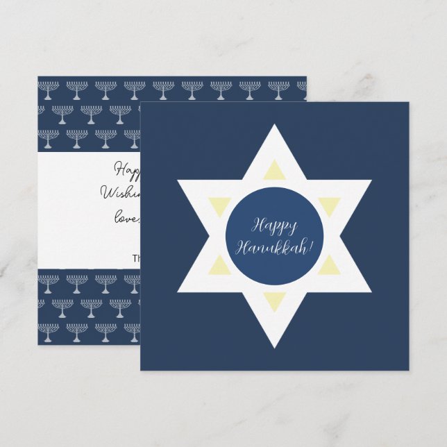 Happy Hanukkah Greetings Card (Front/Back)