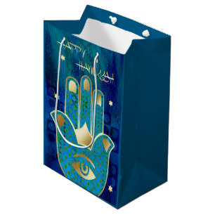 Happy Hanukkah. Hamsa Lucky Symbol Gift Bags