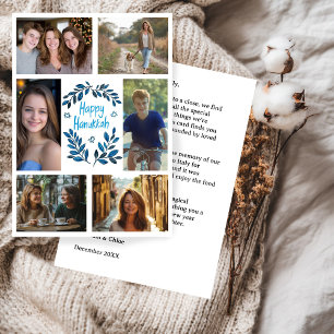 HAPPY HANUKKAH Hand-Drawn CUSTOM 6 PHOTO  Holiday Card