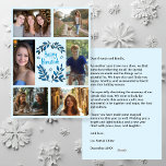 HAPPY HANUKKAH Hand-Drawn CUSTOM 6 PHOTO  Holiday Card<br><div class="desc">Hope you like this holiday design. Click "personalise" to edit and add your own photos and text to the front and back. Also available as digital download to send via email or text message and save on postage. Check my shop for more matching items like greeting cards, postcards, stickers, mugs,...</div>